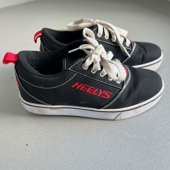 Heelys Pro 20 Size 4 Boys Black Red Wheeled Heel Sneaker Shoes - Picture 4 of 9